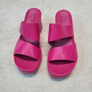 Naturalizer Crushed Berry Pink Barbie Fun Casual Platform Wedge Sandal‎ Shoe 8.5